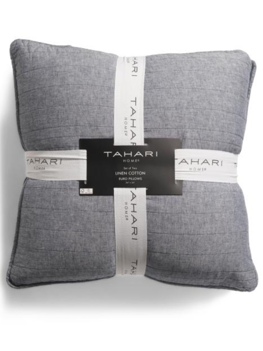 TAHARI HOME 2pk linen and cotton blend euro pillows